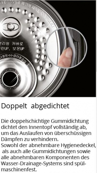 Ersatztopf-Innentopf für CUCKOO Reiskocher CRP-DHSR0609F